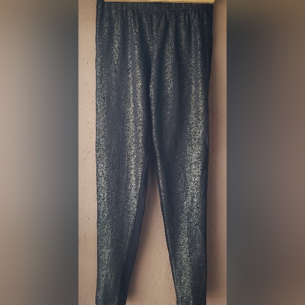 Kate Spade Leggings Black & Gold Shimmer Small